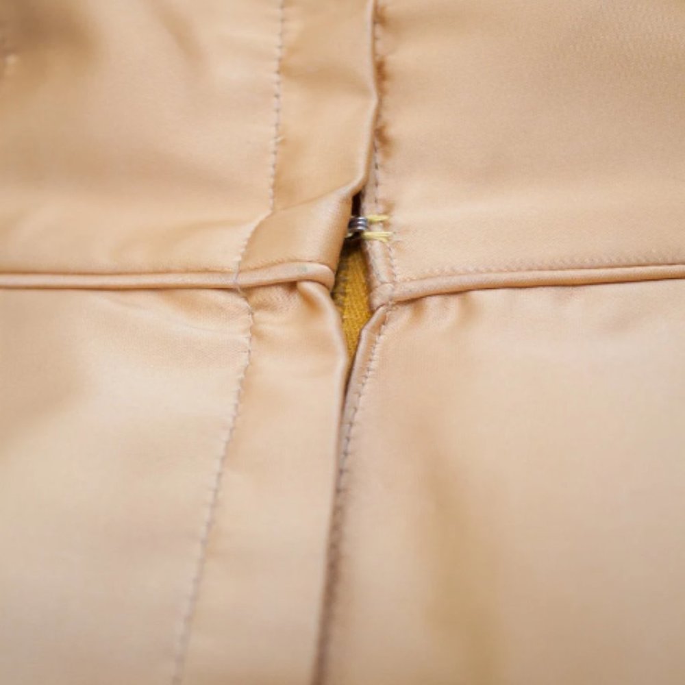 Vintage Gold Satin Spaghetti Strap Prom Dress - Picture 5 of 5